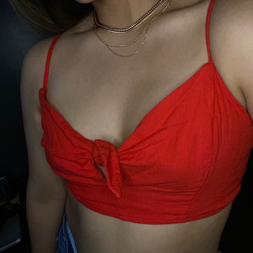 Bright red top